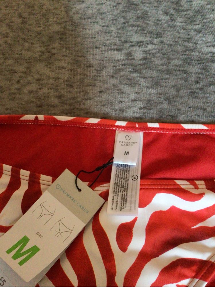 Klasyczny czerwony, biały dół od bikini zebra Primark