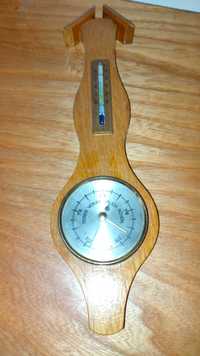 Barometr z termometrem drewniany stan bdb