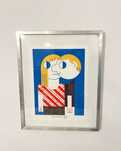 Plakat Patryk Mogilnicki grafika sitodruk Friend 30x40 polski artysta