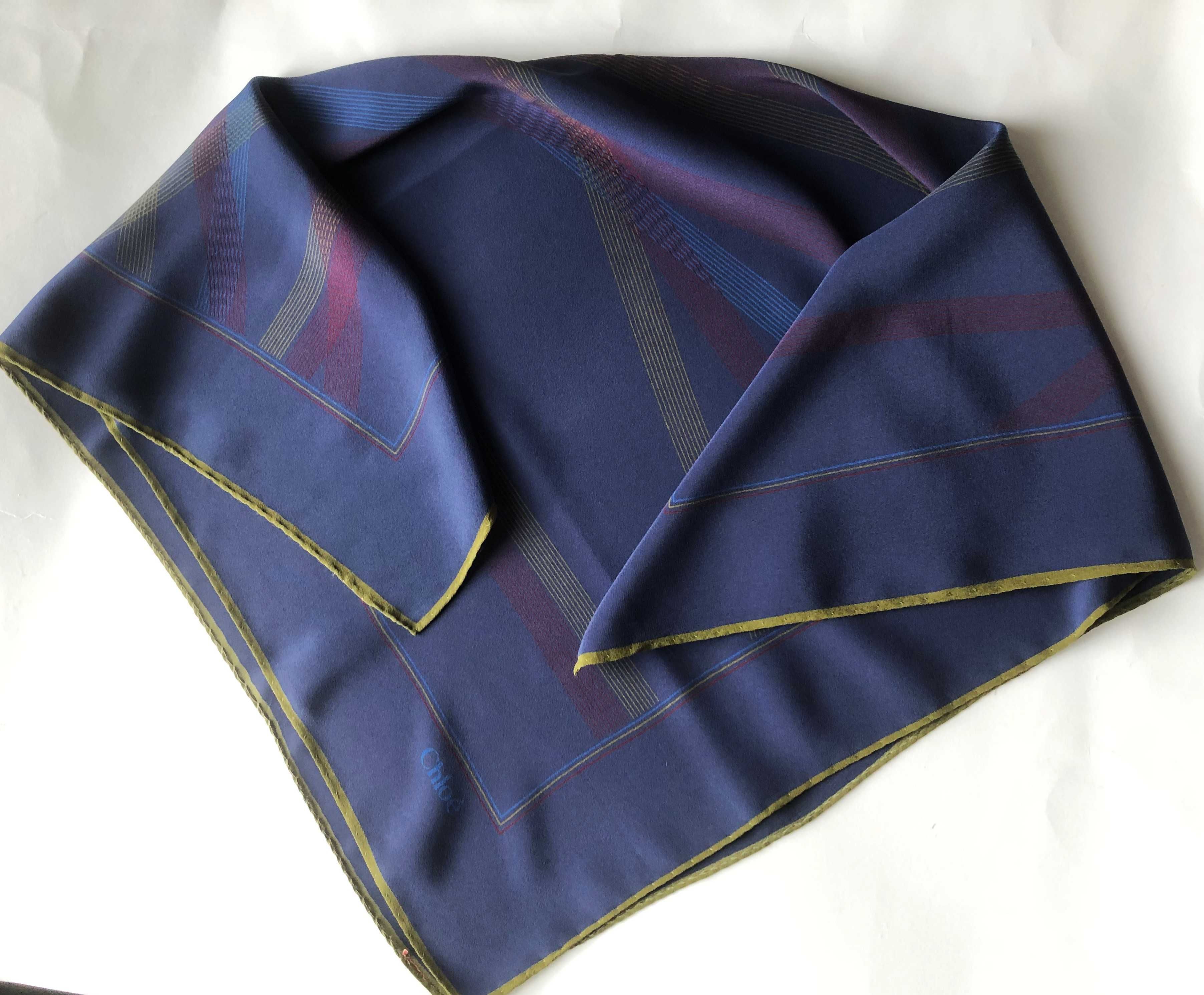 Chloé chustka vintage apaszka jedwab 65x66