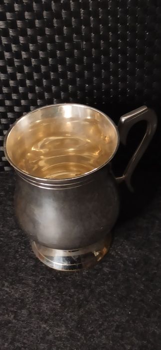 Kubek na stopie  Posrebrzany EPNS H  11 cm  V 0,355, 12 Oz