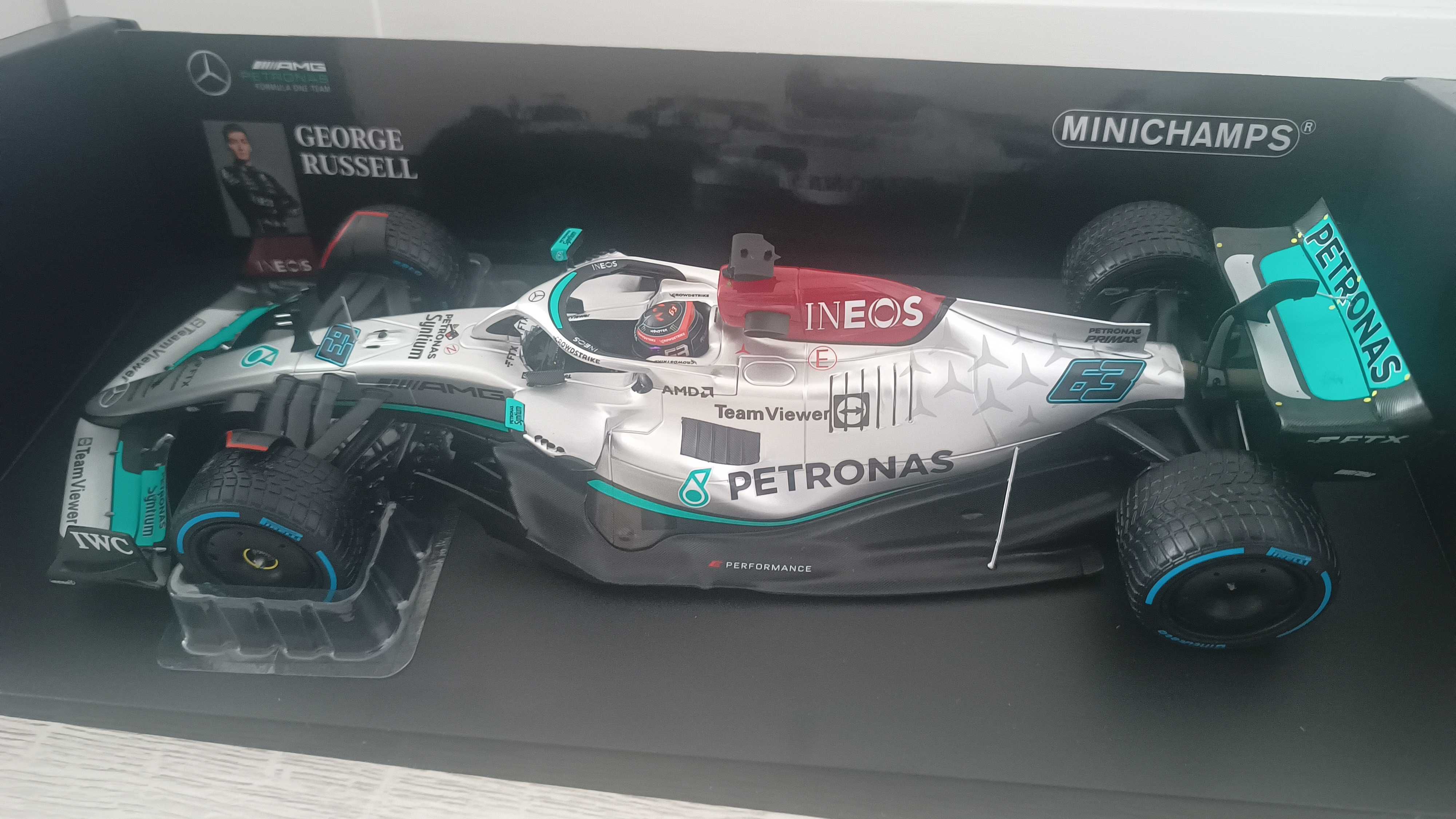 Model F1 Mercedes W13, G.Russell. GP Monaco 2022. Minichamps 1:18