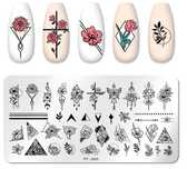 PYJ025 blaszka płytka stempel ornament biżuteria do paznokci
