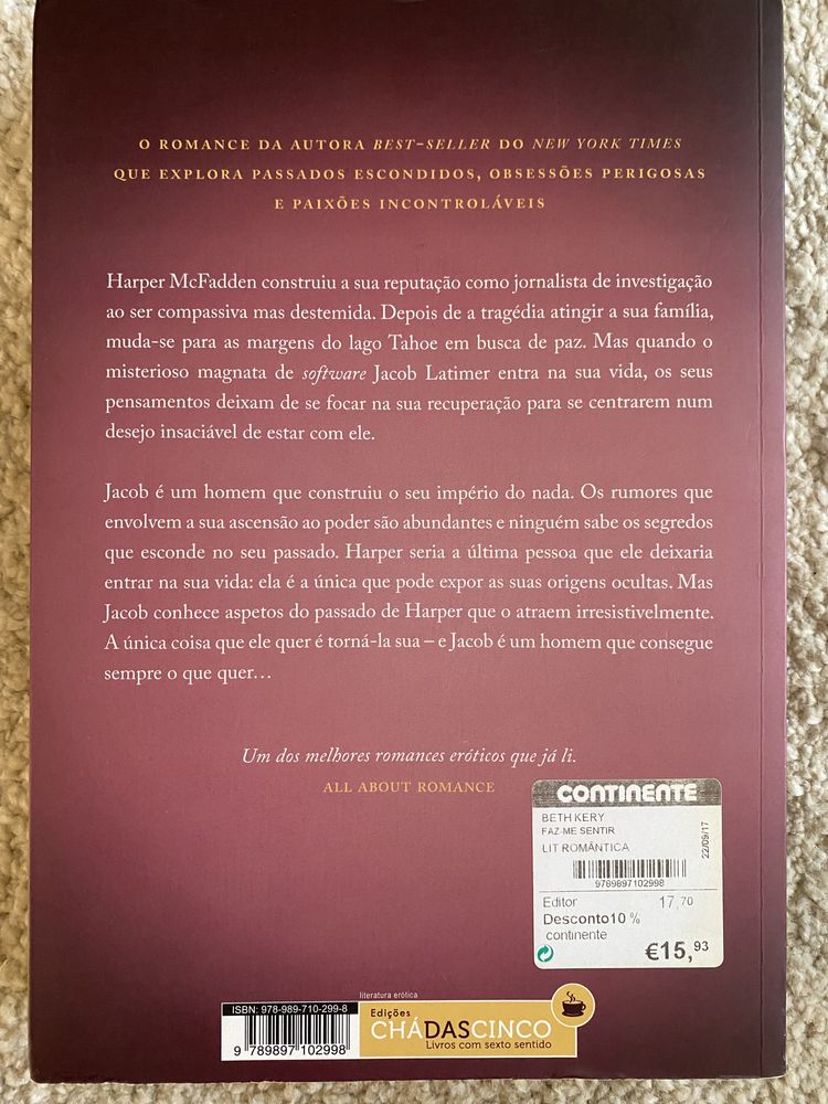 Vendo livro Faz-me sentir, de Beth Kery