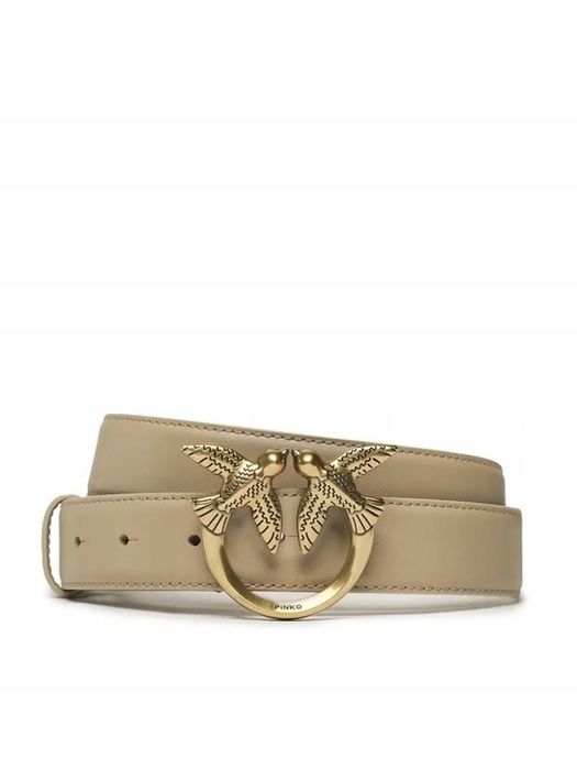 pasek skórzany pinko - beżowy