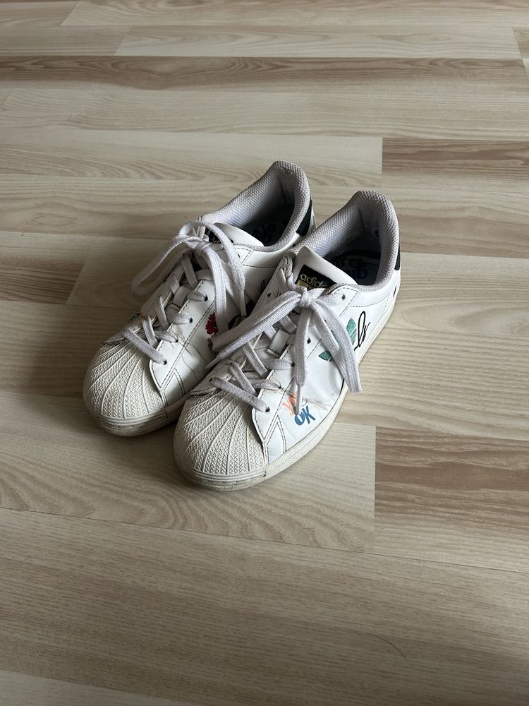Adidas superstar Pure J 38 24cm białe buty