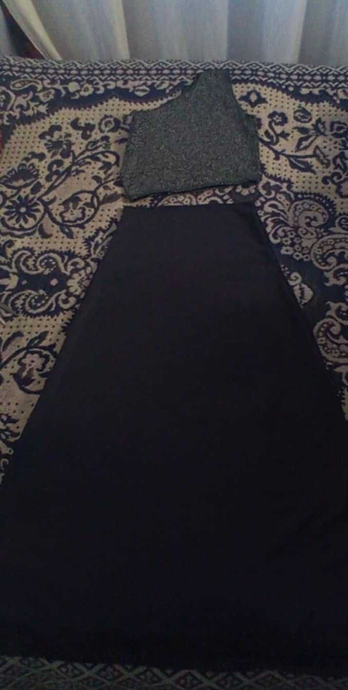 conjunto top saia longa