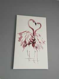 Obrazek na ścianę flamingi na płótnie 75 x 45 cm