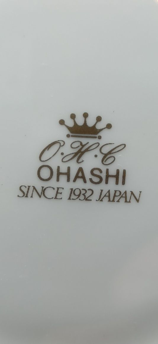 Porcelana Japonia OHC, OHASHI, DUO Mokka Złocona  wzór 1932r.