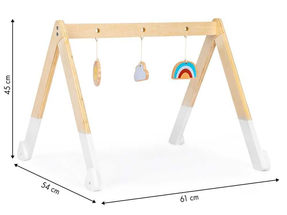 Stojak gimnastyczny edukacyjny dla niemowląt drewniany ECOTOYS