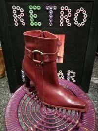 Botas bordeaux em pele Luichiny originais tam. 37,38,39