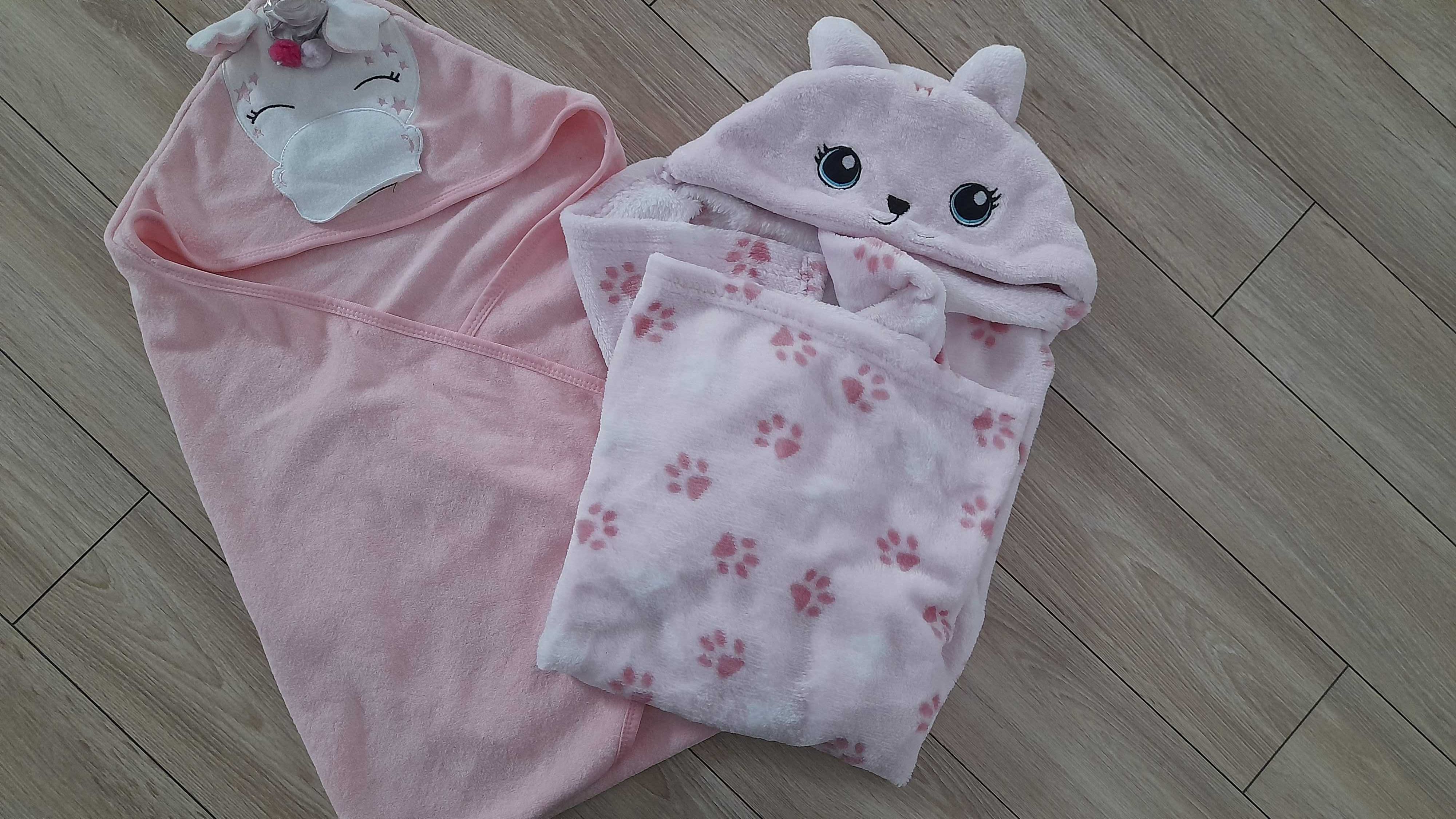 Ręcznik dla dziewczynki różowy jednorożec kotek basen kąpiel