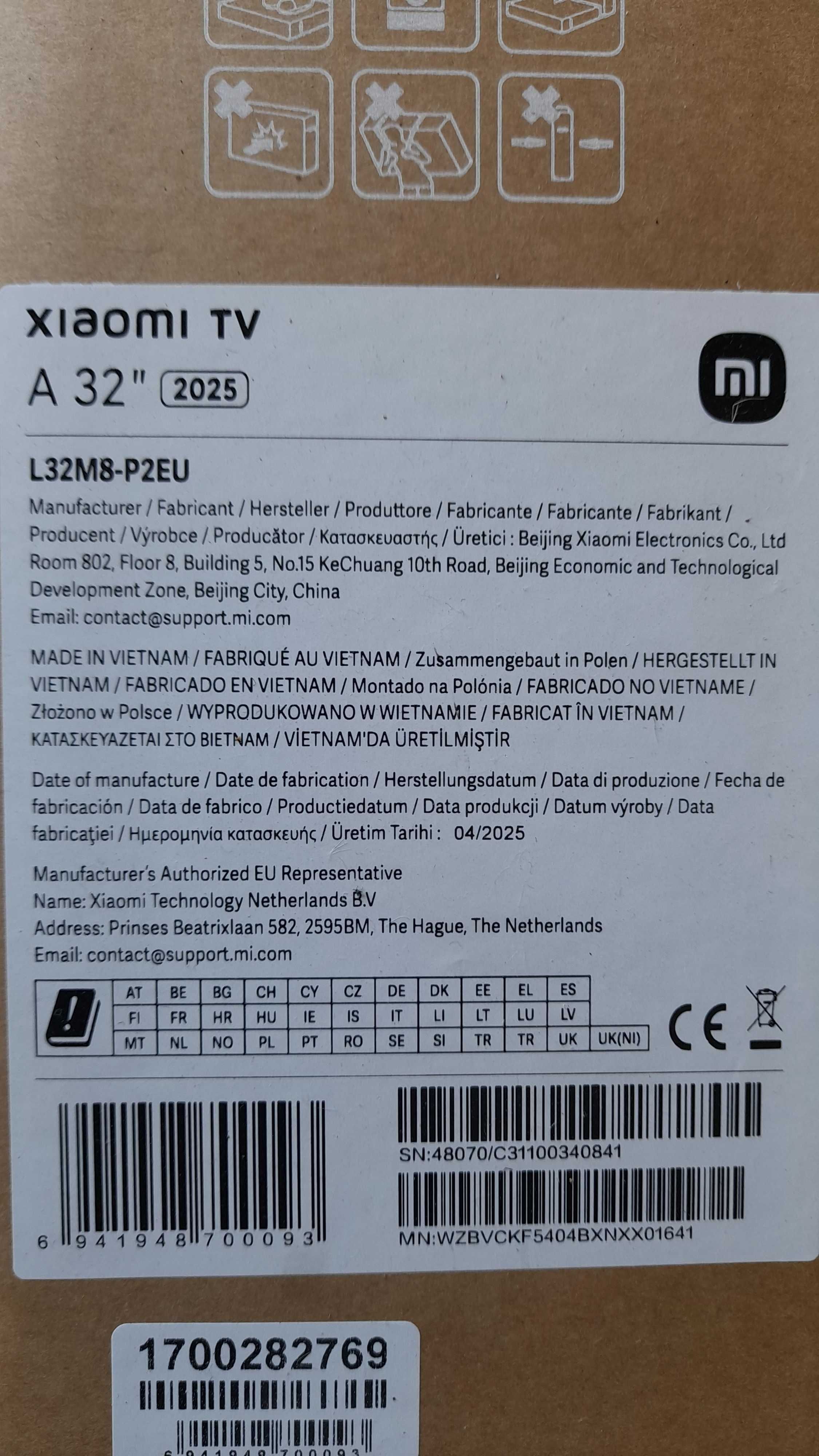 TV 32",Xiaomi, nova