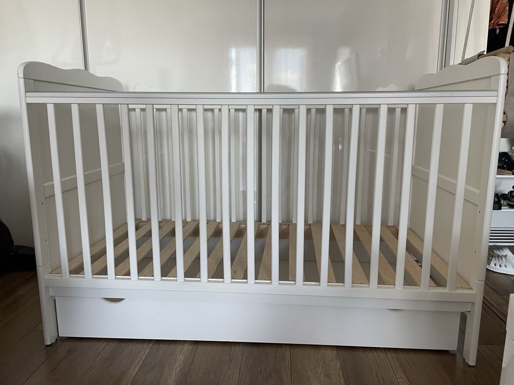 Łóżeczko / Tapczanik ISABEL 3w1 140x70 + szuflada : BIAŁY