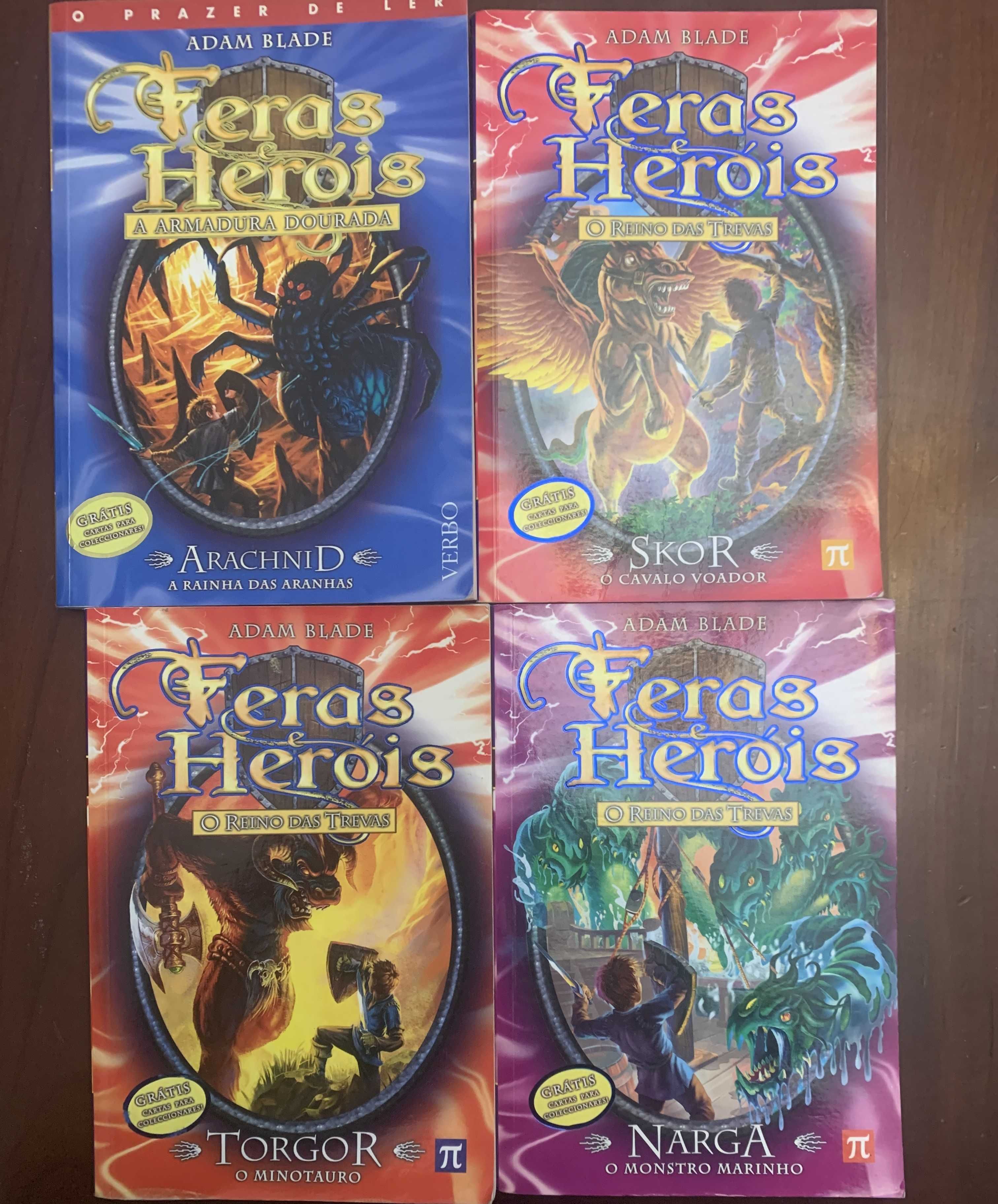 Coleção dos fantásticos livros "Feras e Heróis" de Adam Blade.