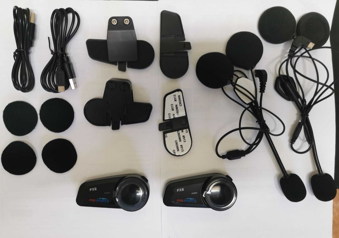 2-Auriculares/intercomunicadores Bluetooth/Radio/Capacete/Motard(NOVO)