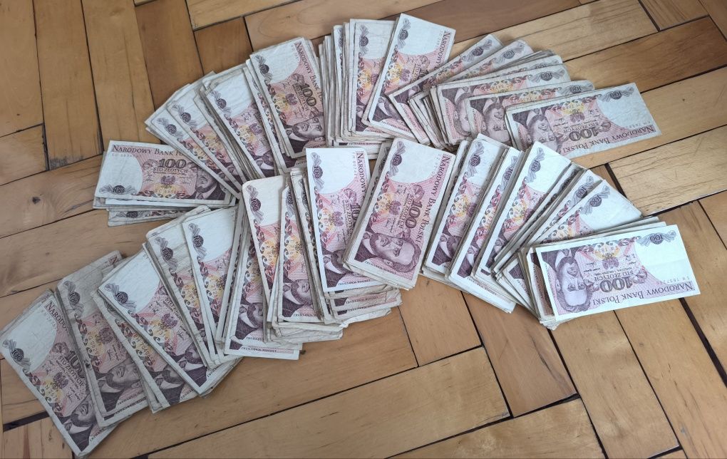 Banknoty prl zestaw 382 szt, 100zlotych, obiegowe