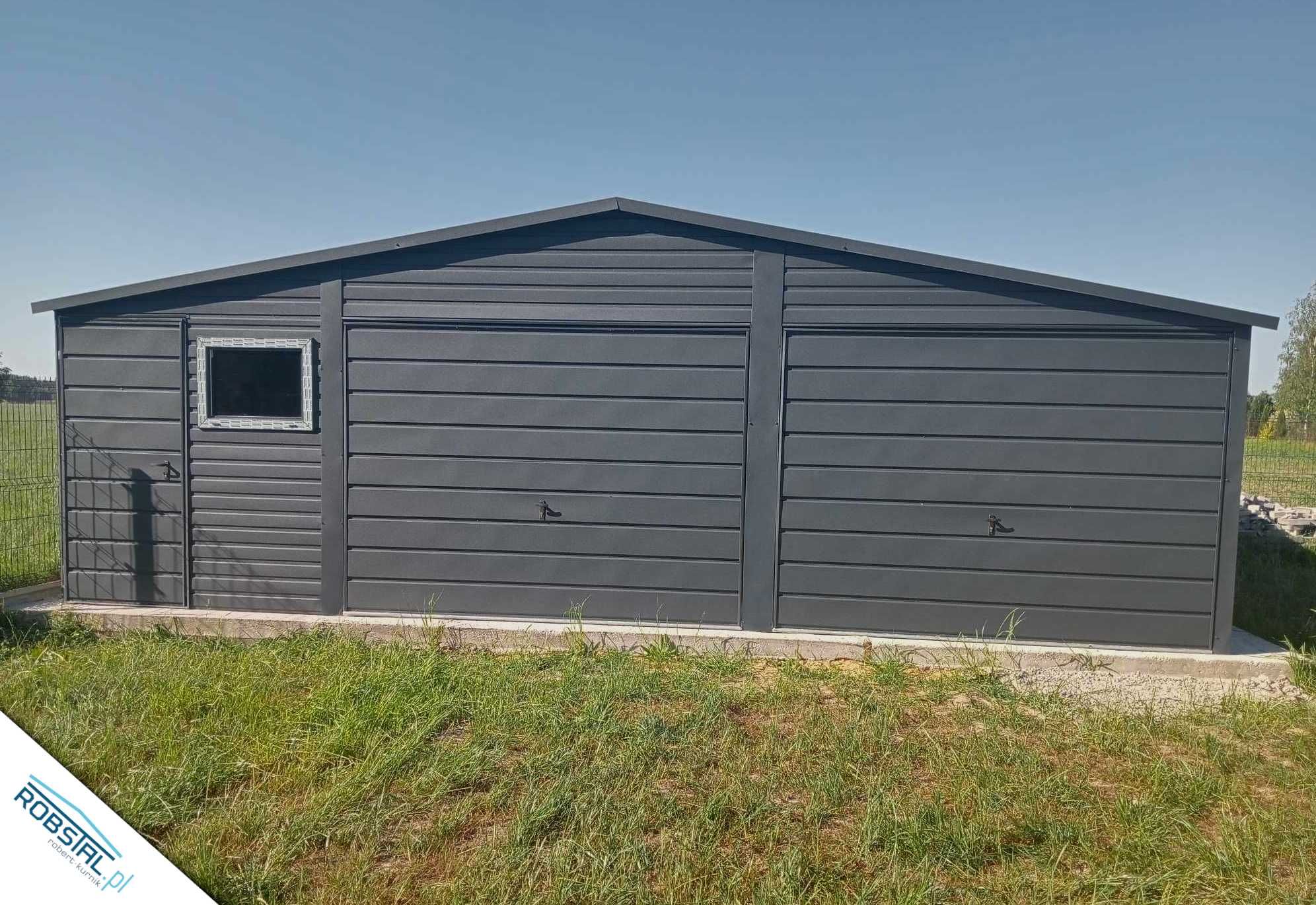 Garaż Blaszany Blaszak 8x6m ciemny grafit Cała Polska