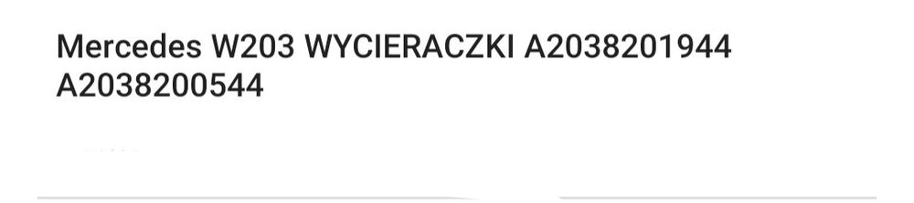 Wycieraczki Mercedes w203 Mechanizm Wycieraczek