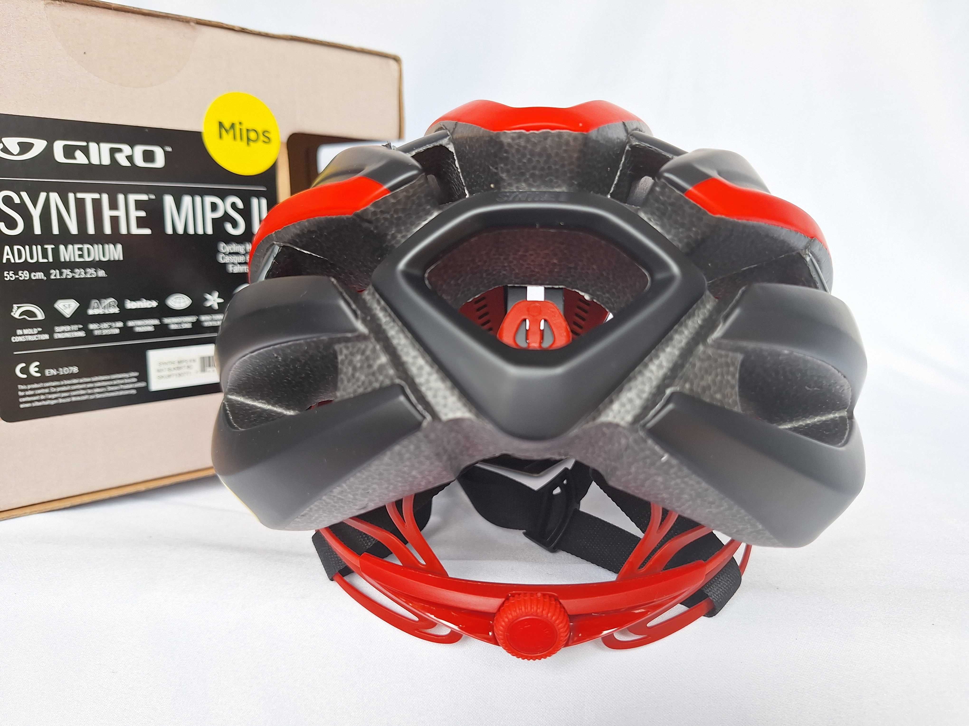 Kask rowerowy Giro Synthe Mips II Matte Black Bright Red S 51-55cm