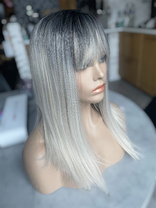 Peruka wlosy z odrostem blond piekny odcień