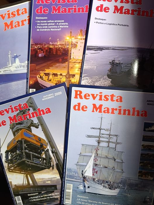 5 exemplares de revistas de Marinha