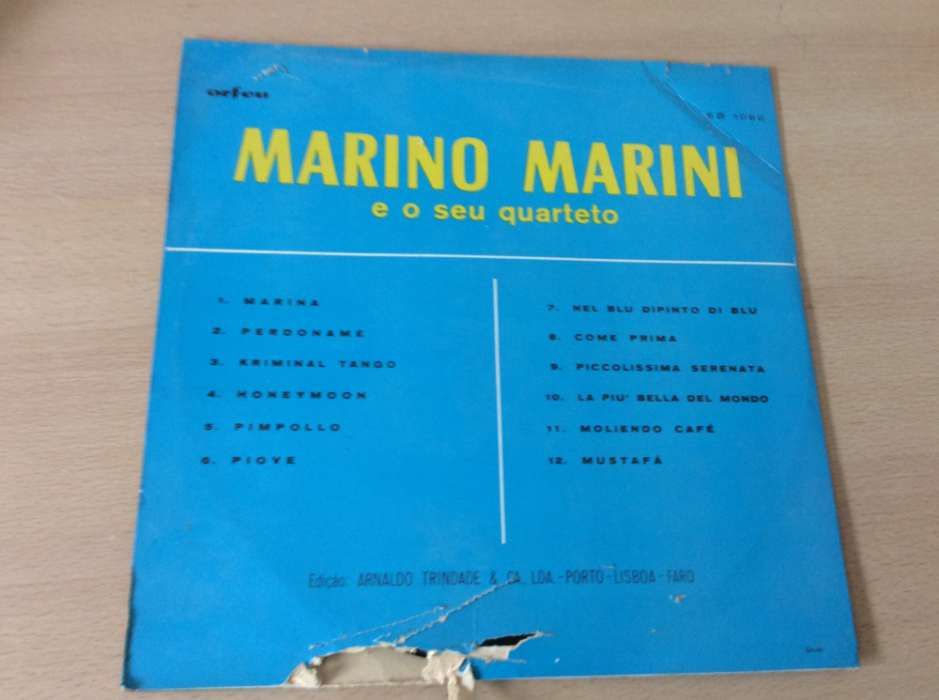 Disco vinil - Marino Marini e o seu quarteto