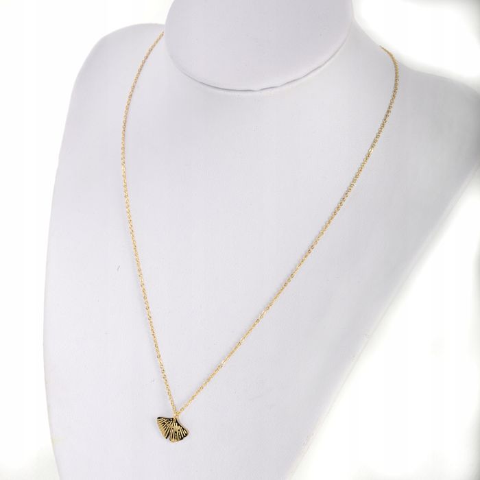 Złota Celebrytka Listek Rozłożony Wachlarz Stal