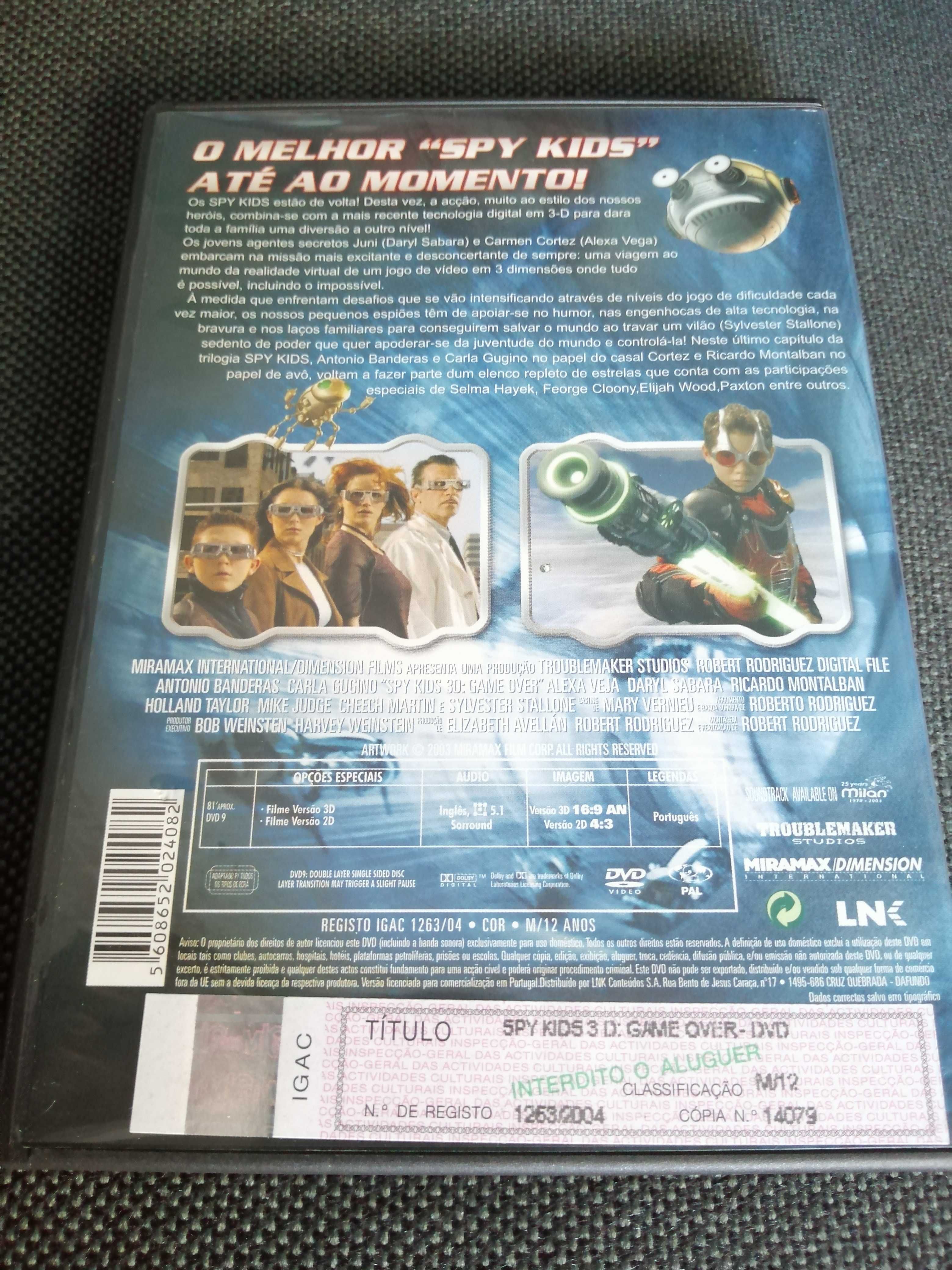 Filme Spy Kids 3D Game Over, com óculos 3D