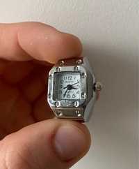 Pierścionek zegarek srebrny *vintage* *opium* *damski* *na palec*