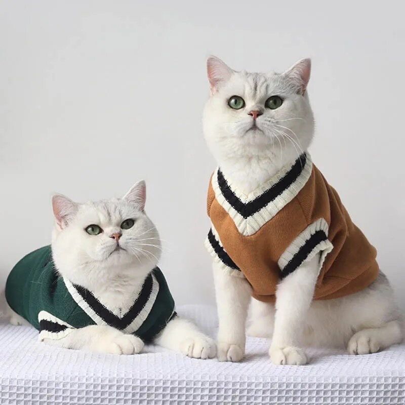 Кофта флис свитер вязаная кот собака одежда для животного жилетка