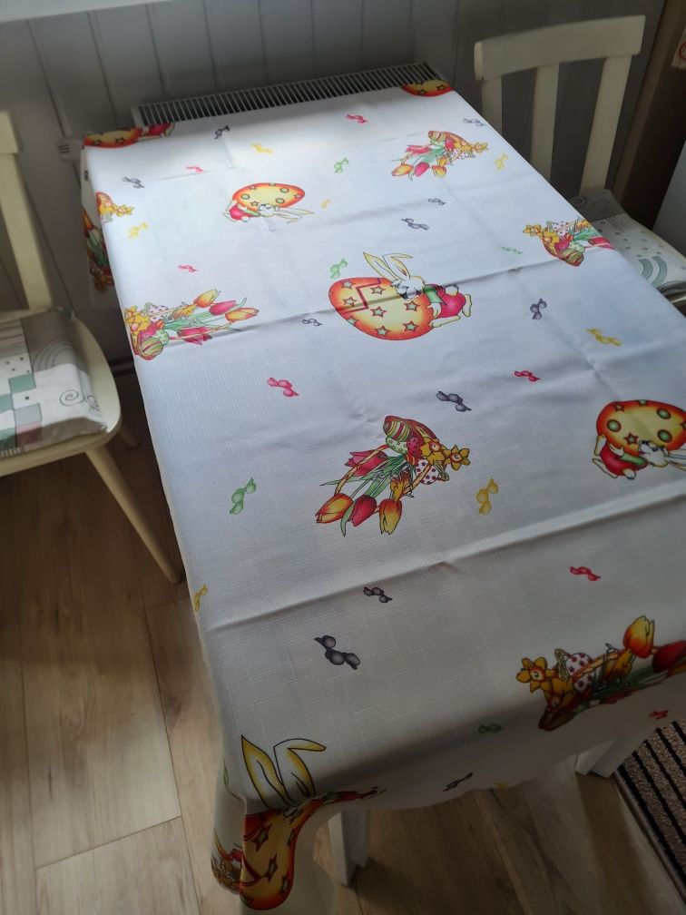Obrus serweta serwetka bieżnik na stół  wielkanoc świąteczny biały