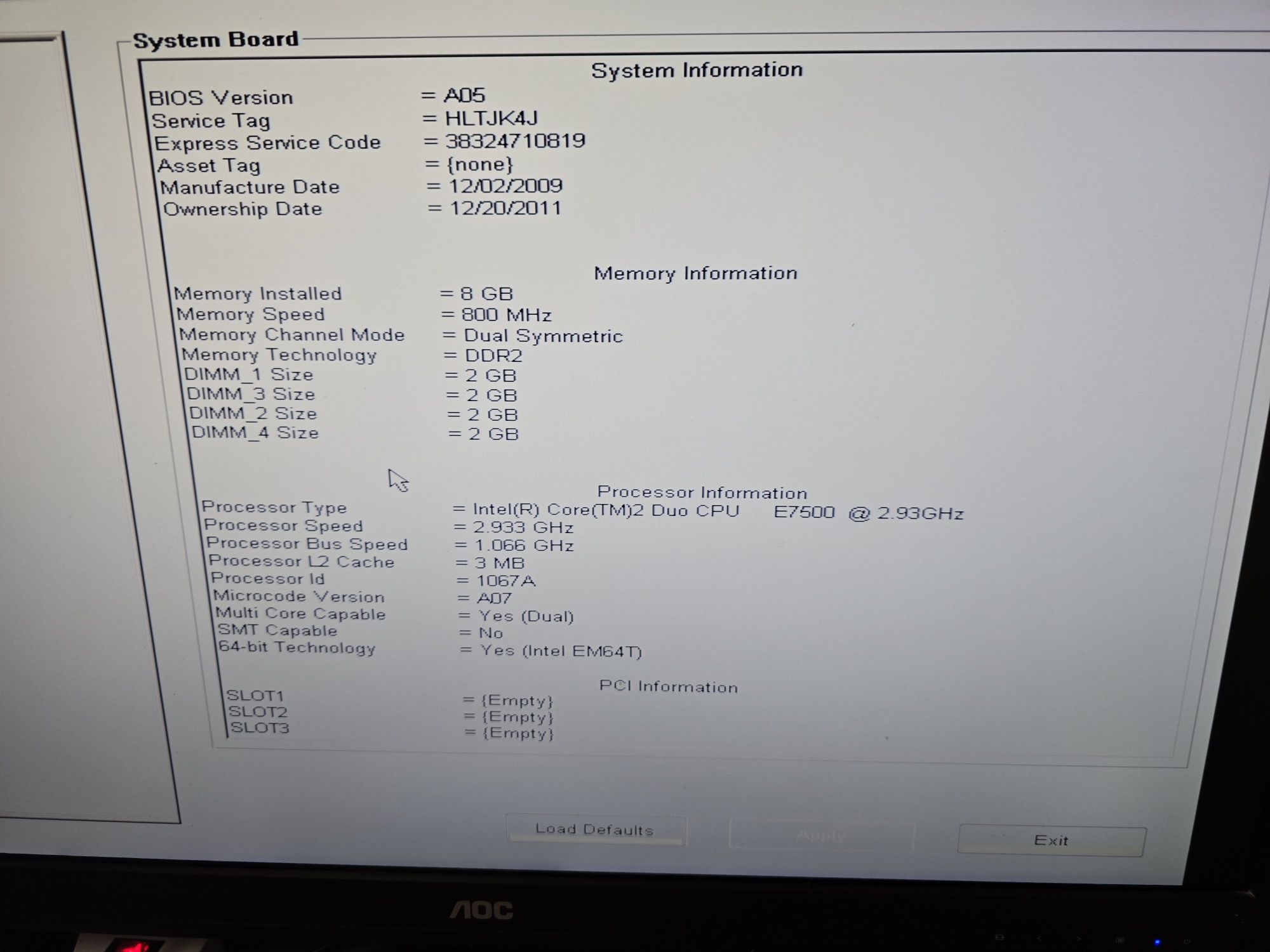 Dell inter core 2 duo
