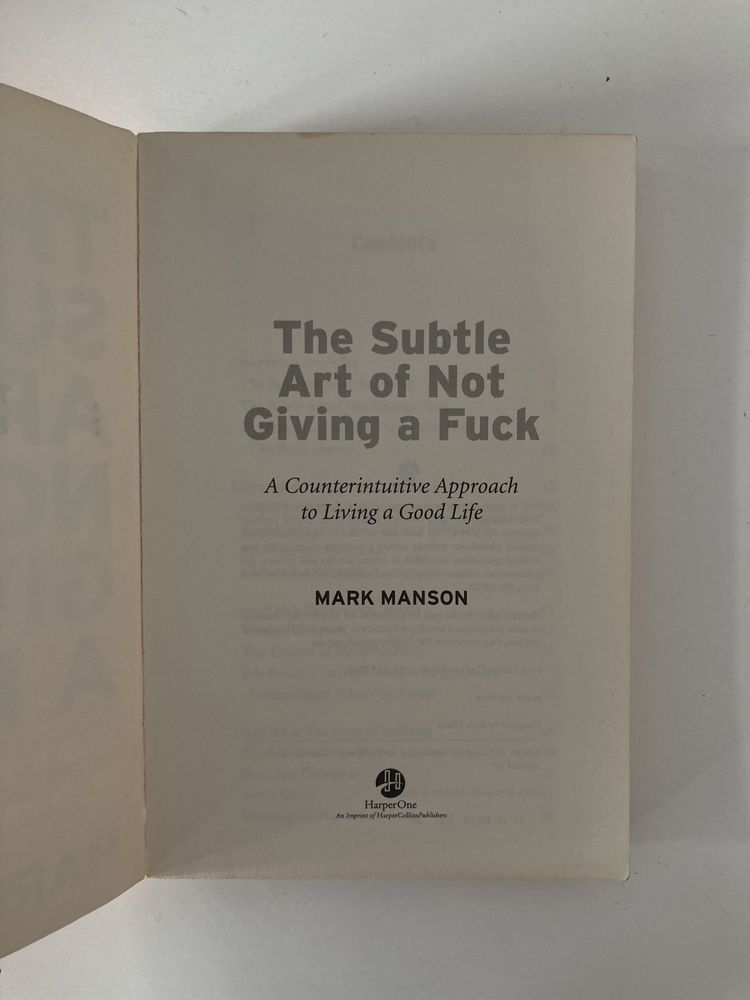 Livro “The subtle art of not giving a f*ck”