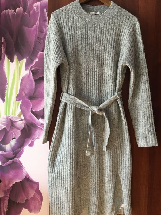 Плаття ангора сіре в рубчик