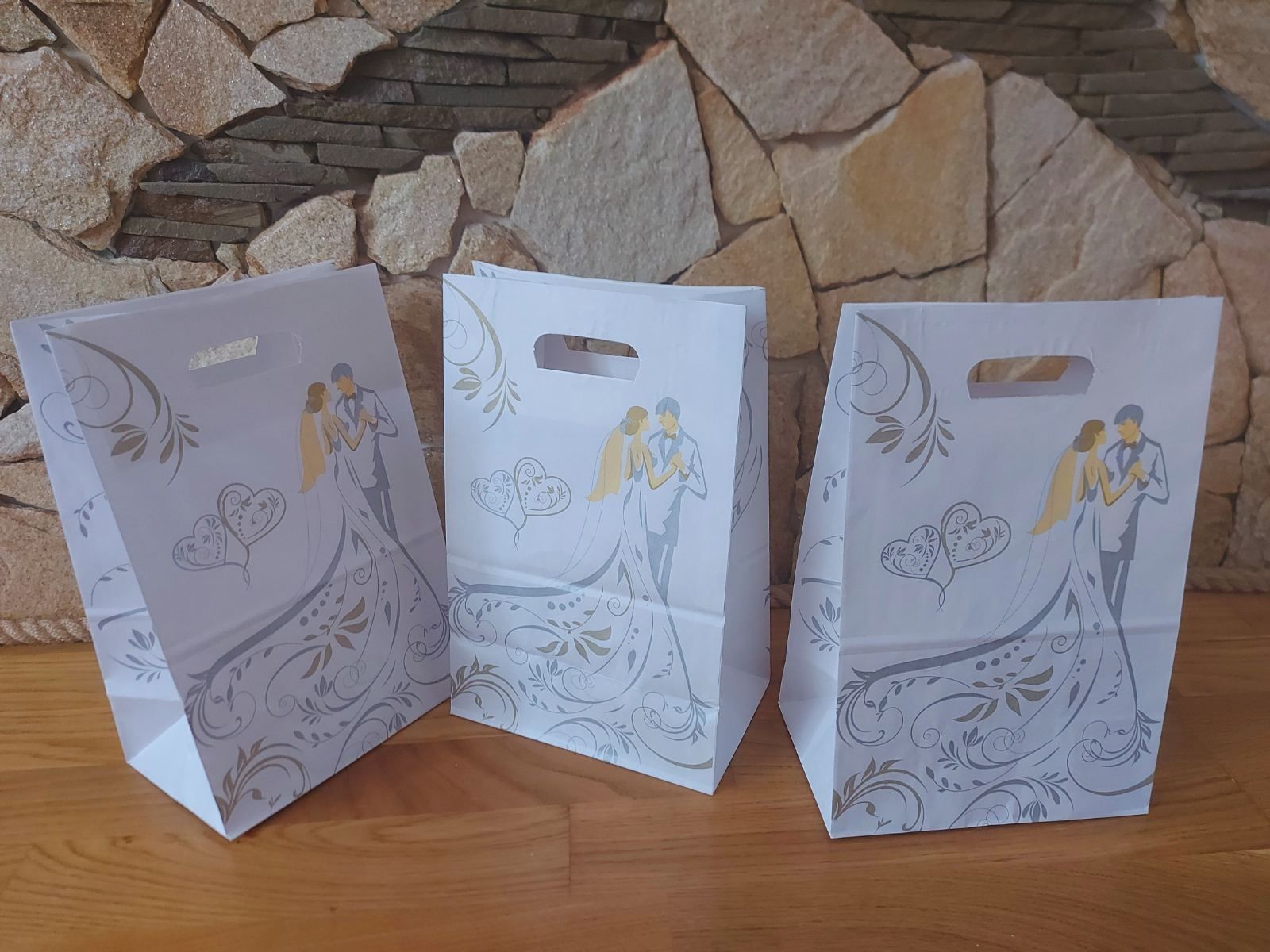 Бумажные свадебные пакеты для каравая весільні паперові пакети торту