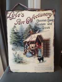 Stara reklama blaszana, plakat na blasze retro vintage lyles pure