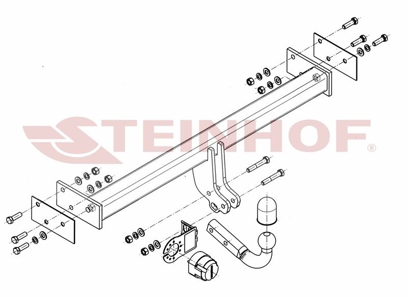 HAK HOLOWNICZY + Wiązka 7pin do Nissan Terrano II od 1993 do 2006 P