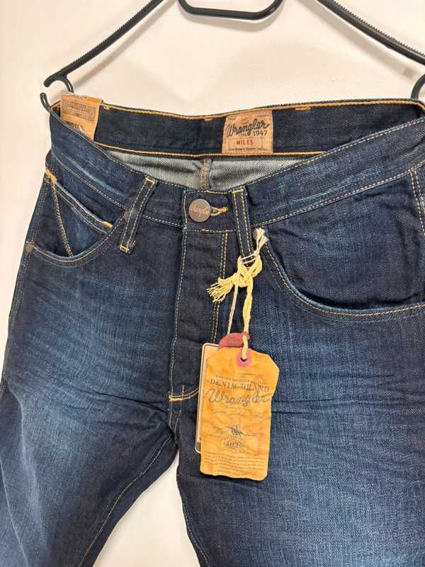 Wrangler MILES W30 L34 Męskie Jeansy Granatowe 100% Bawełna Regular