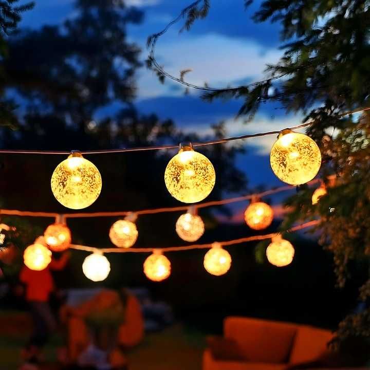 Girlanda solarna led ogrodowa świetlna dekoracja 20 kulek ozdoba