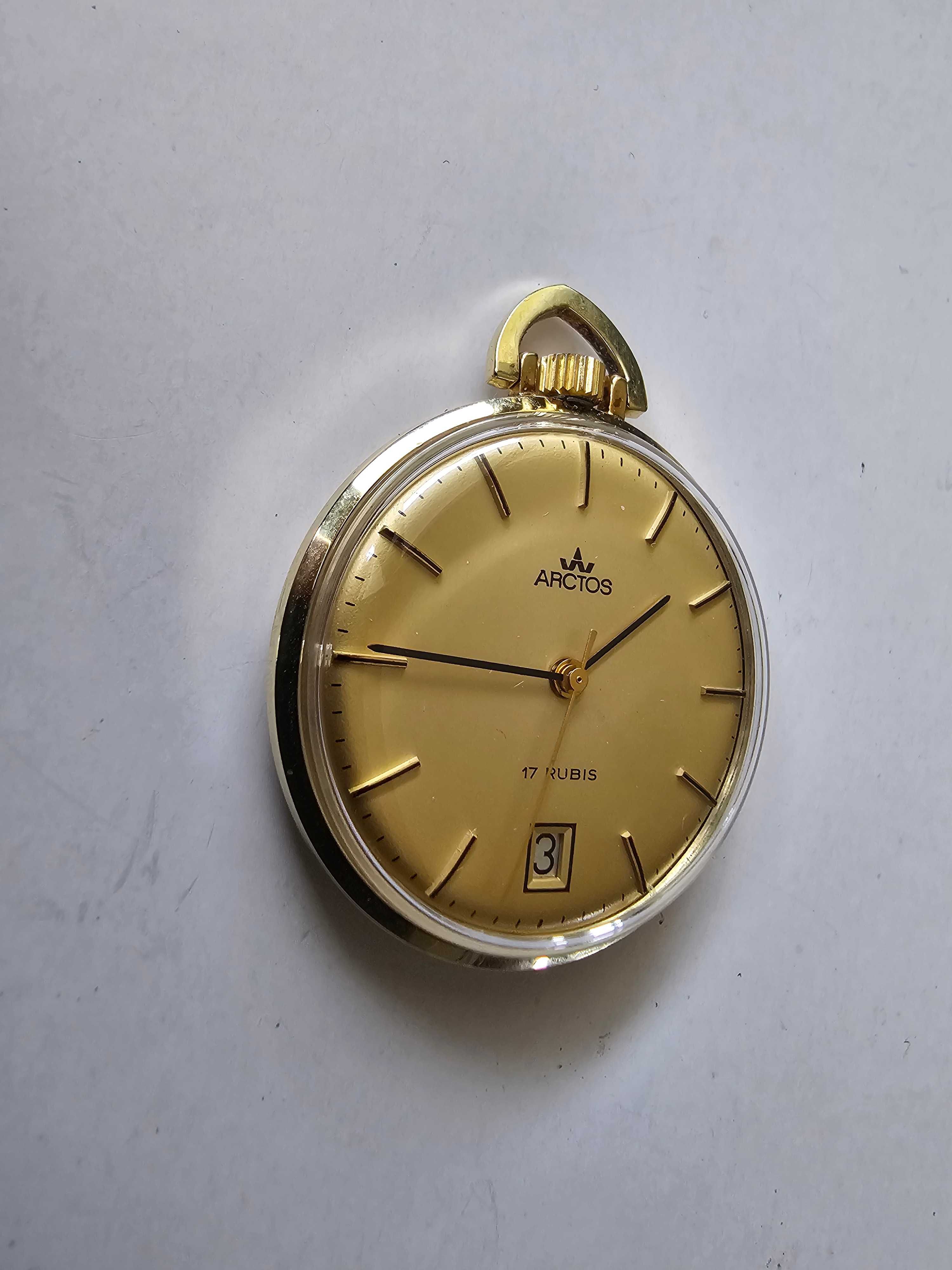 Arctos złoty zegarek kieszonkowy 17 rubis 14k pr. 585