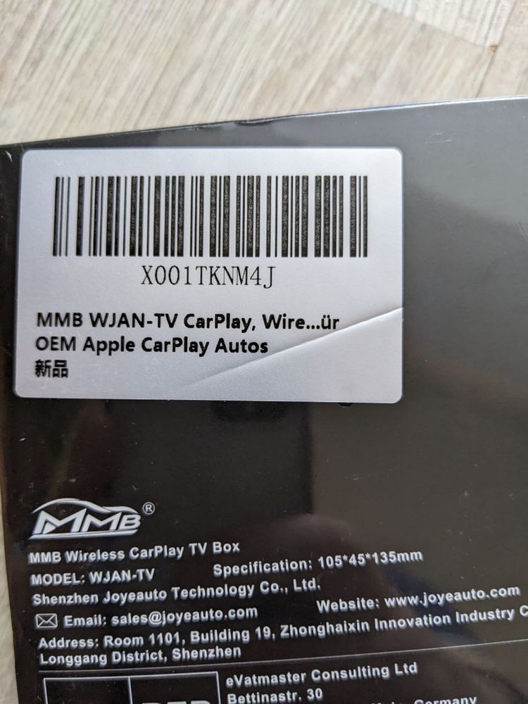 Бездротовий CarPlay MMB WJAN-TV CarPlay TV Box