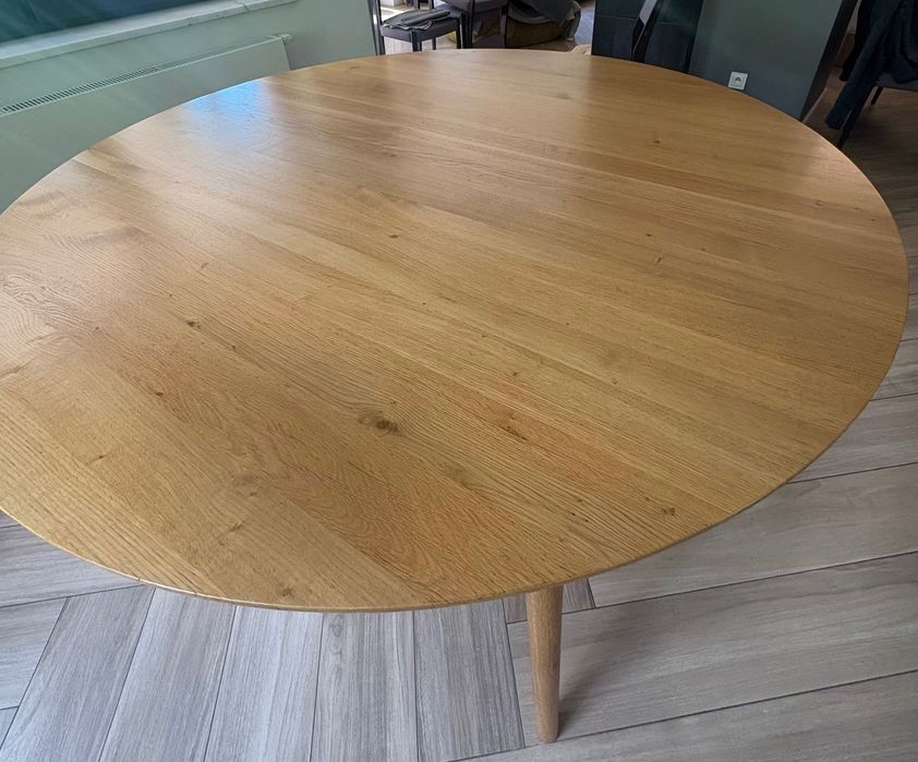 Stół dębowy okrągły duży 180 cm z Manufaktury Drewna