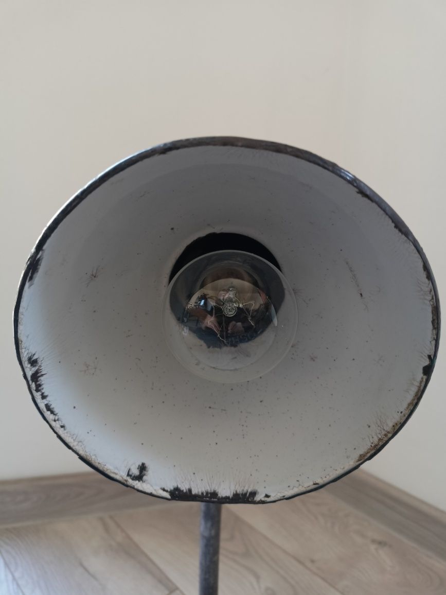 Stara lampka biurkowa Jacobus, Niemcy l. 30ste, emaliowana, loft