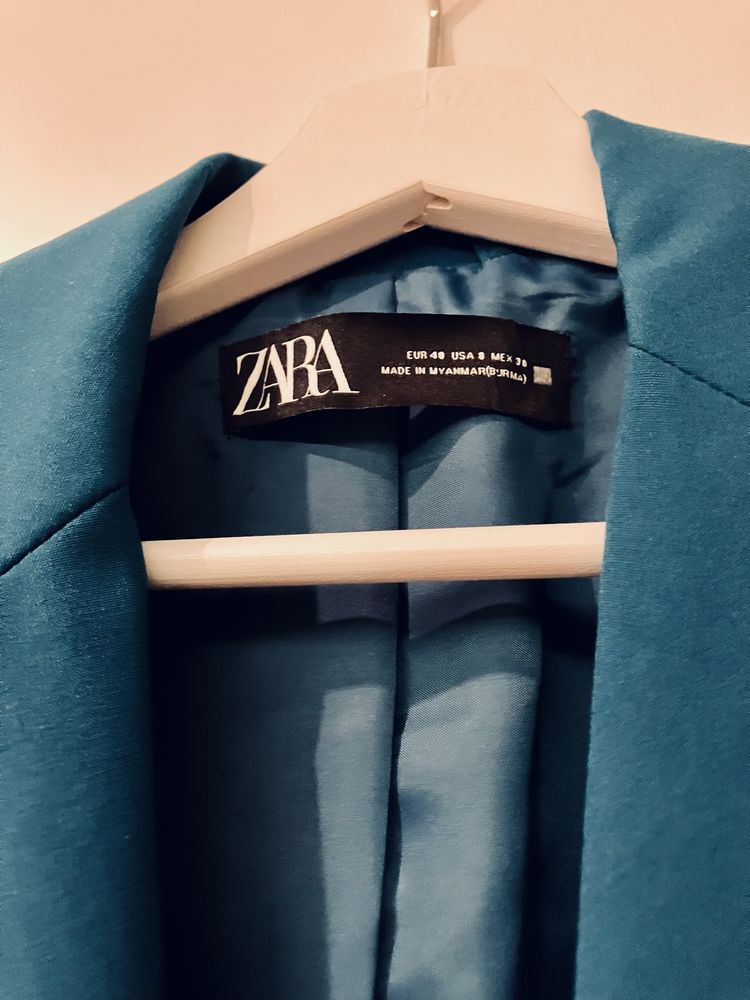 Marynarka Zara r. 40 kolor głęboki turkus