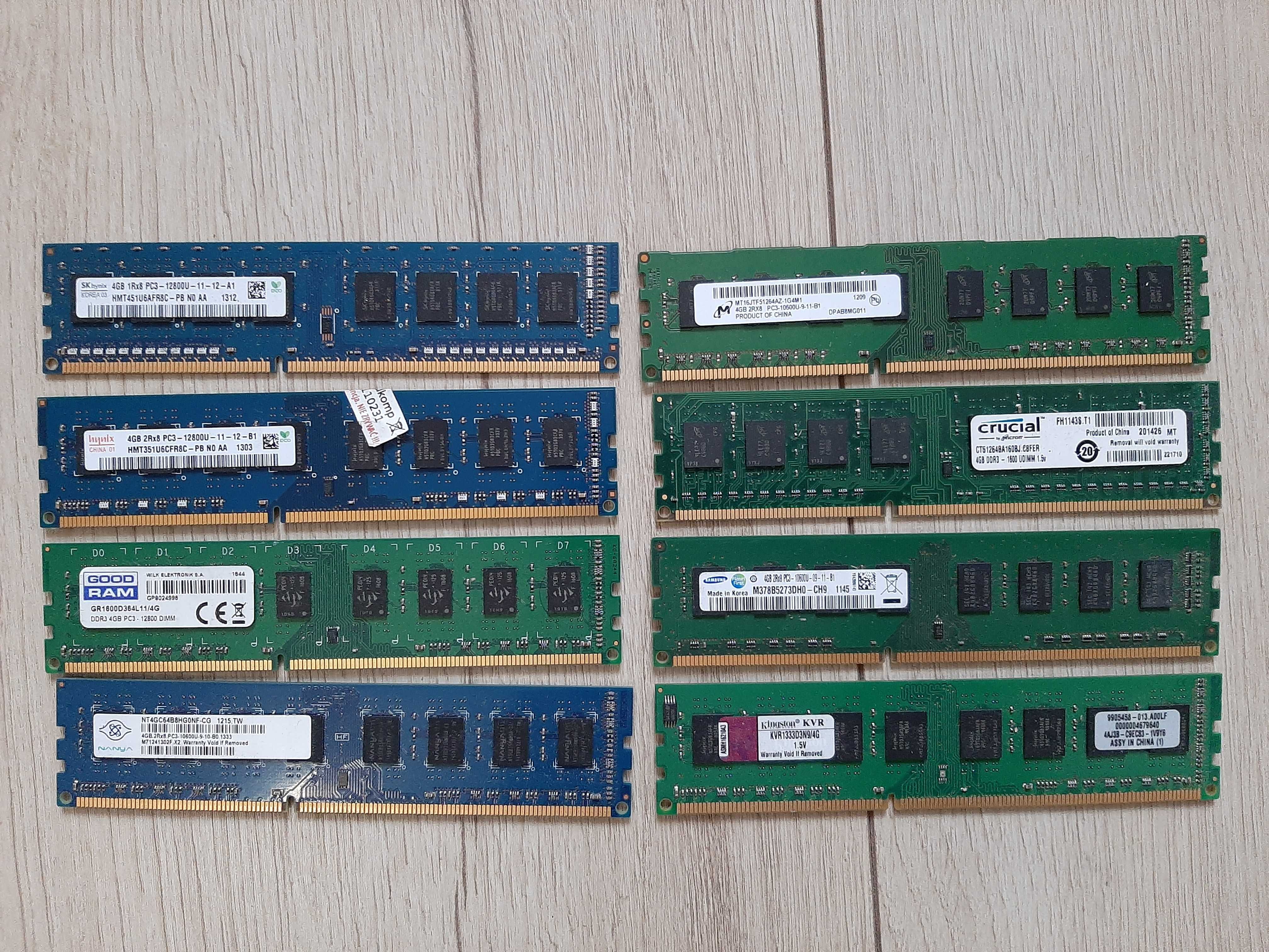 PAMIĘĆ RAM PC3 DDR3 4Gb Kingston,Samsung,Hynix,Goodram, Micron,Nanya