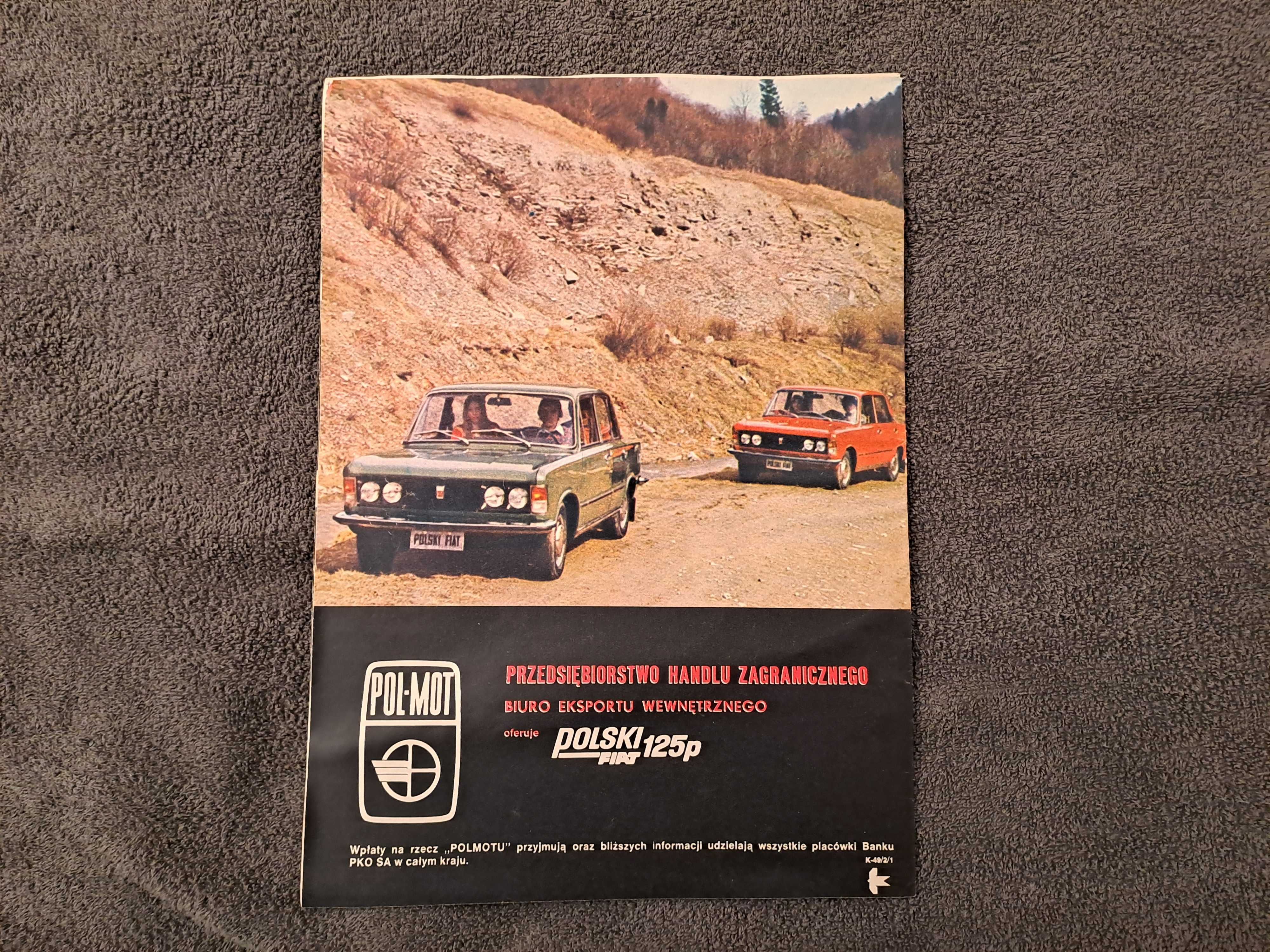 Oryginalna reklama z PRL - FSO Polski Fiat 125p lata 70-te