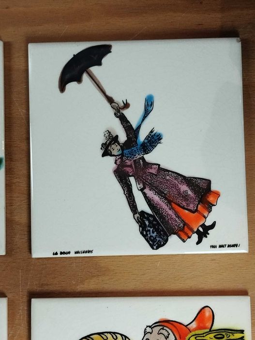 Lote de 6 Azulejos Vintage Disney