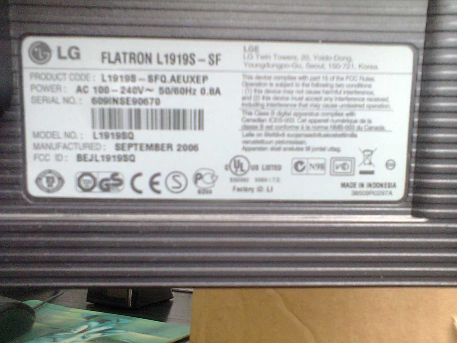 Monitor 19-calowy LG Flatron L1919S