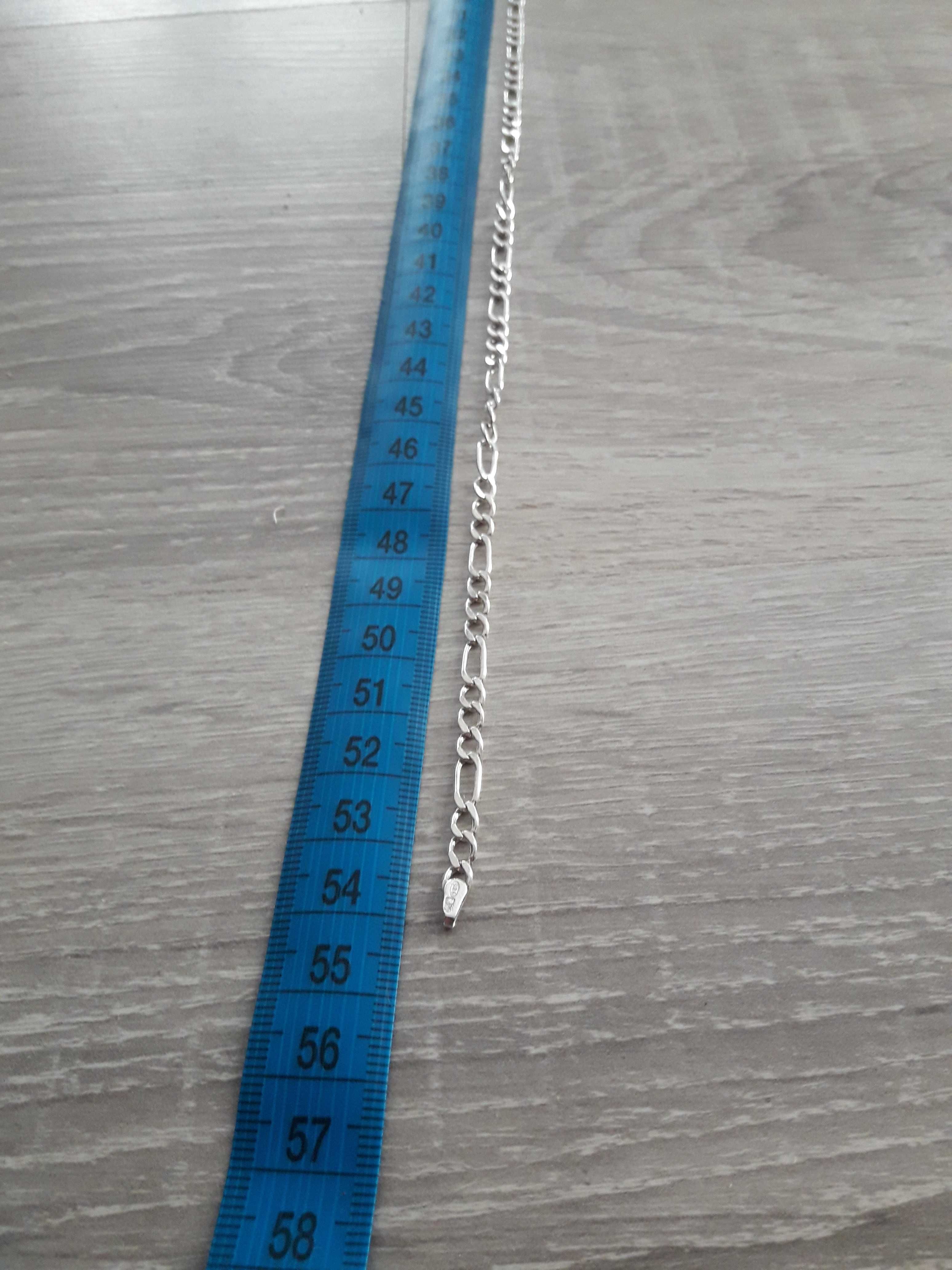 Łancuszek Srebrny Figaro 925 Srebro męski stan bardzo dobry 55cm, 5mm